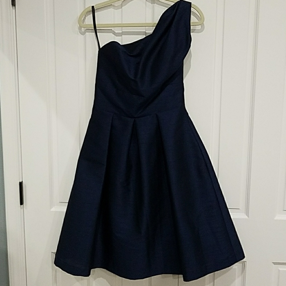 Navy silk cocktail dress
